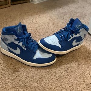 Jordan 1 Low mid team royal and ice blue white size 10.5